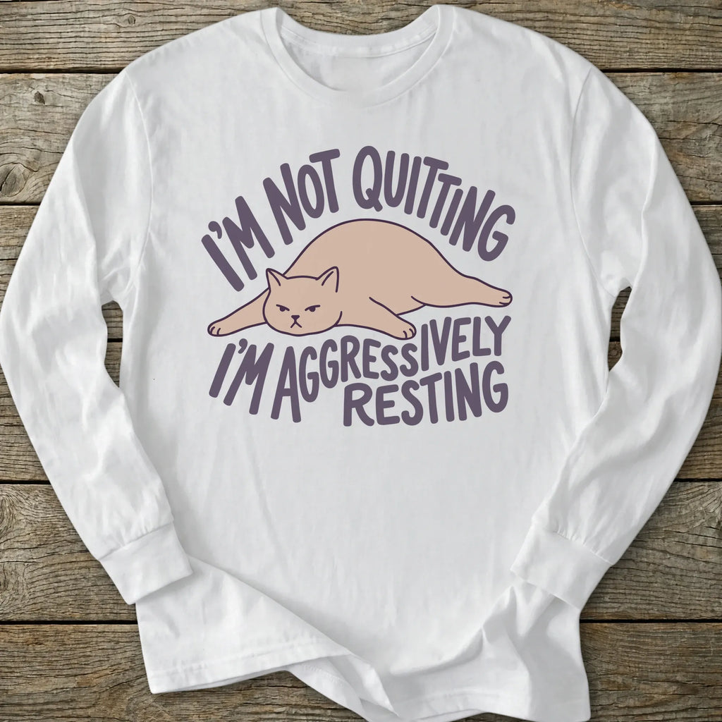 Printify Long-sleeve Aggressively Resting Long Sleeve T-Shirt