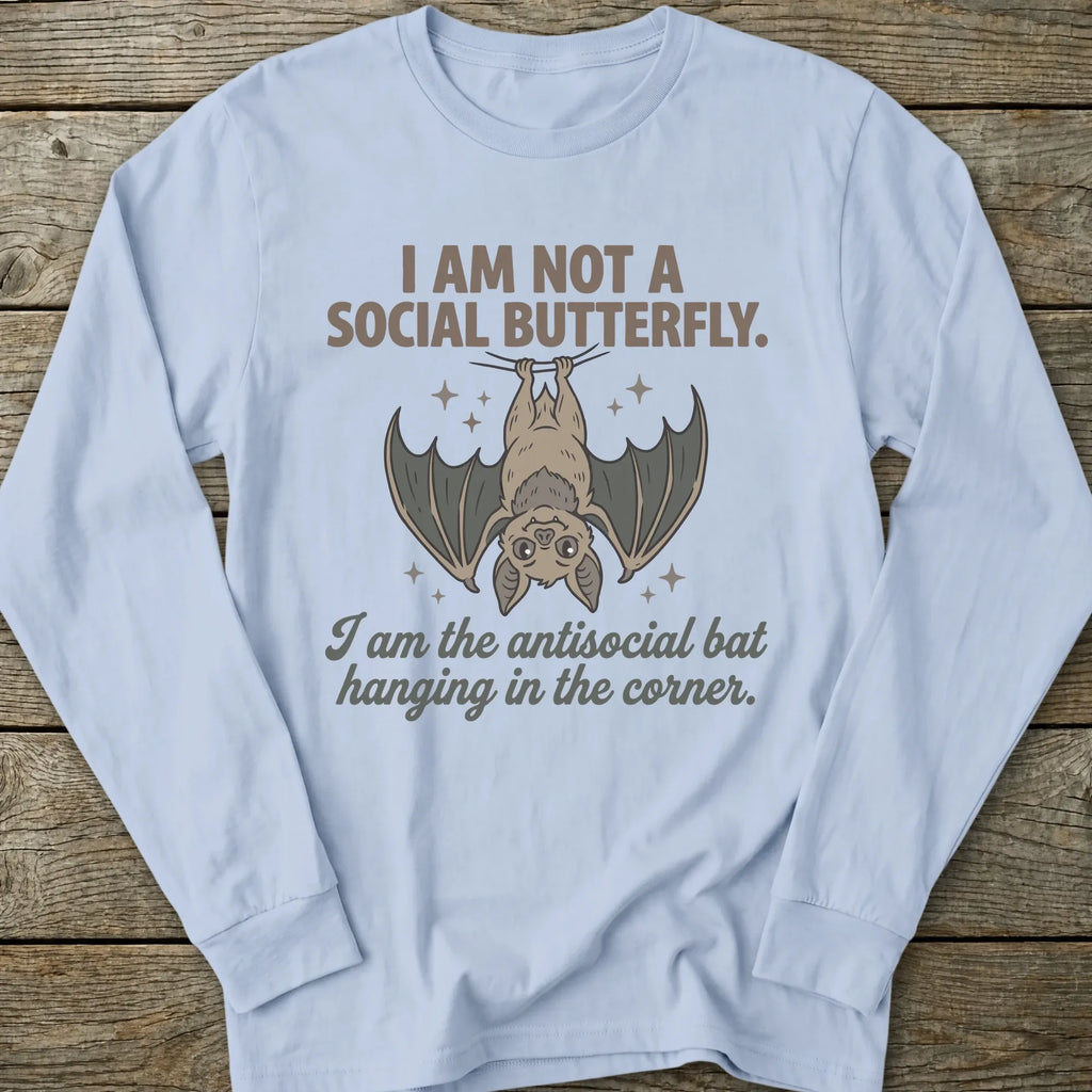 Printify Long-sleeve Antisocial Bat Long Sleeve T-Shirt