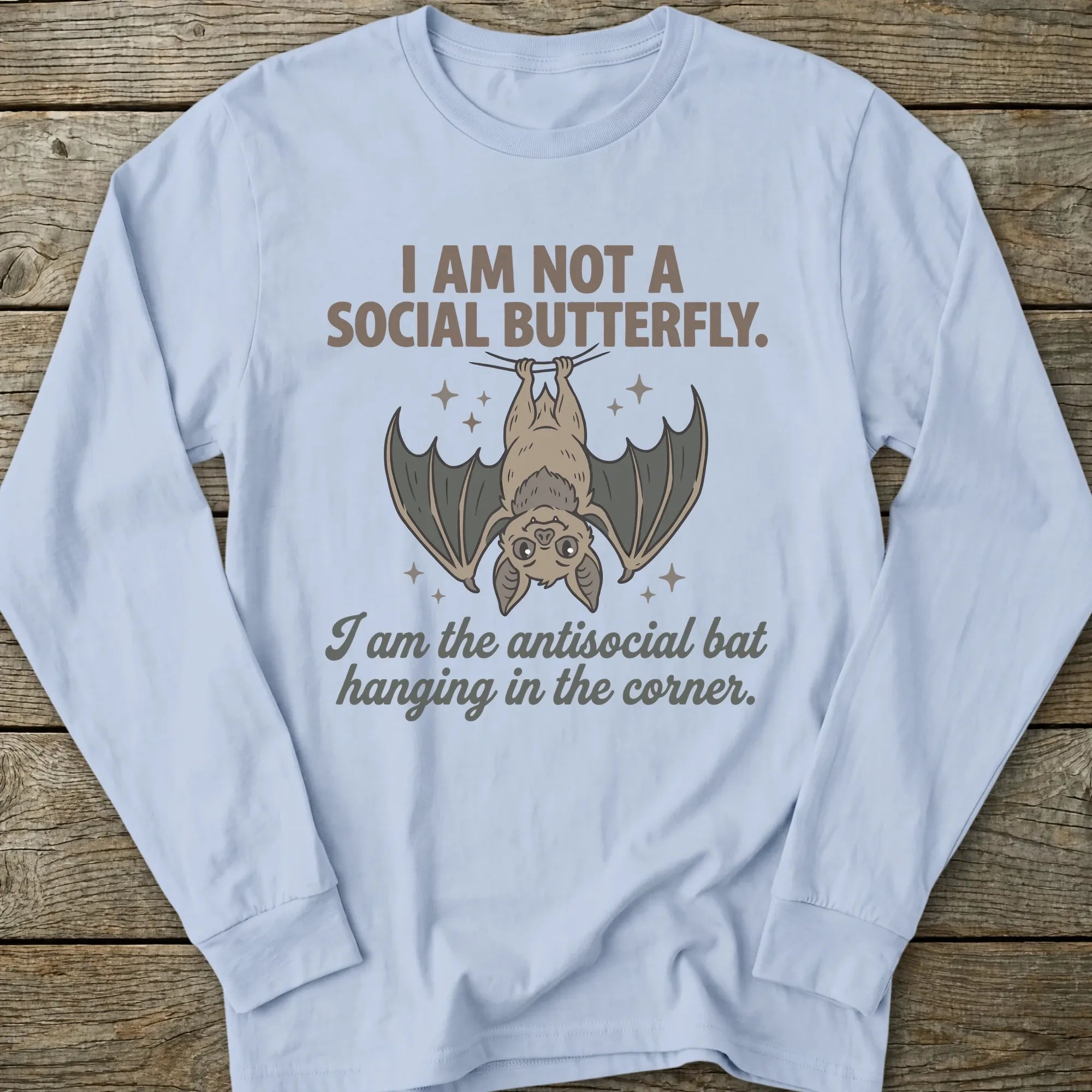 Printify Long-sleeve Antisocial Bat Long Sleeve T-Shirt