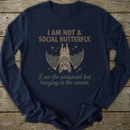 Printify Long-sleeve Antisocial Bat Long Sleeve T-Shirt