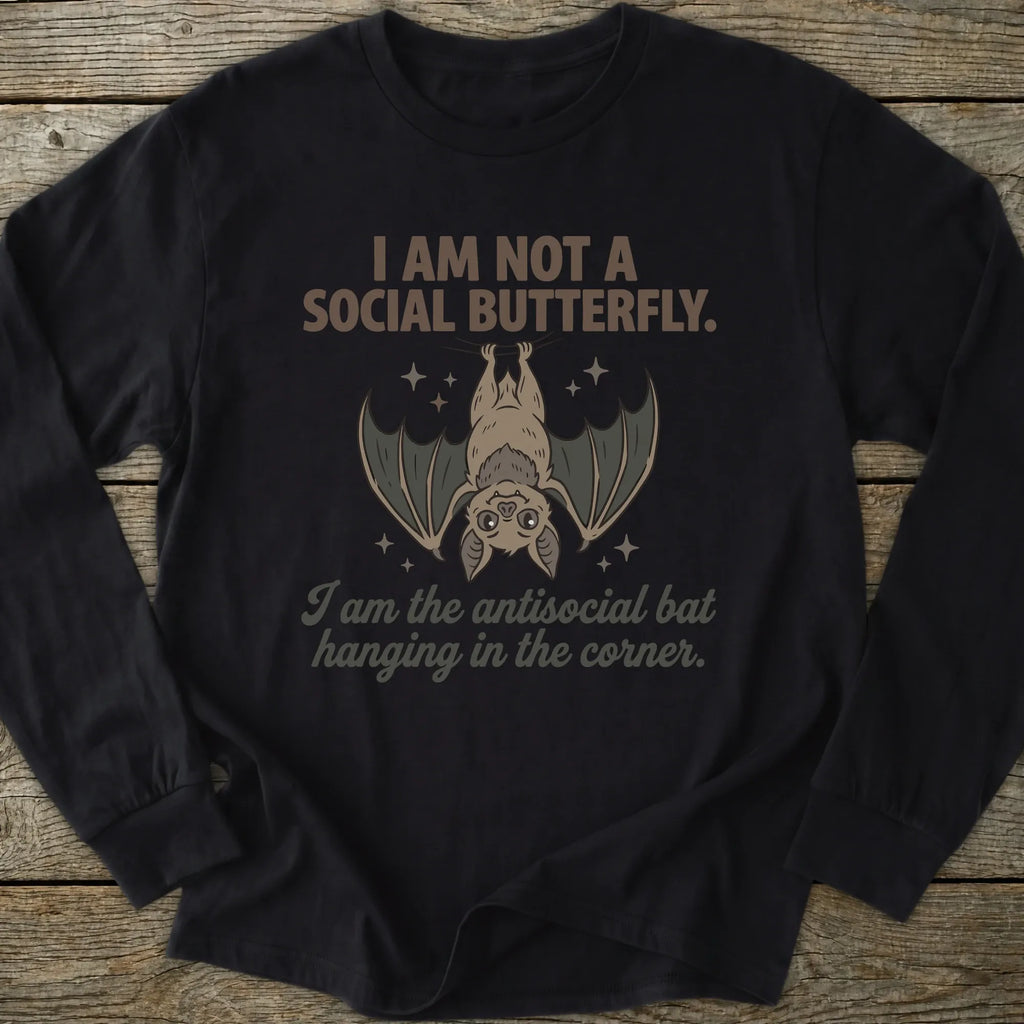 Printify Long-sleeve Antisocial Bat Long Sleeve T-Shirt