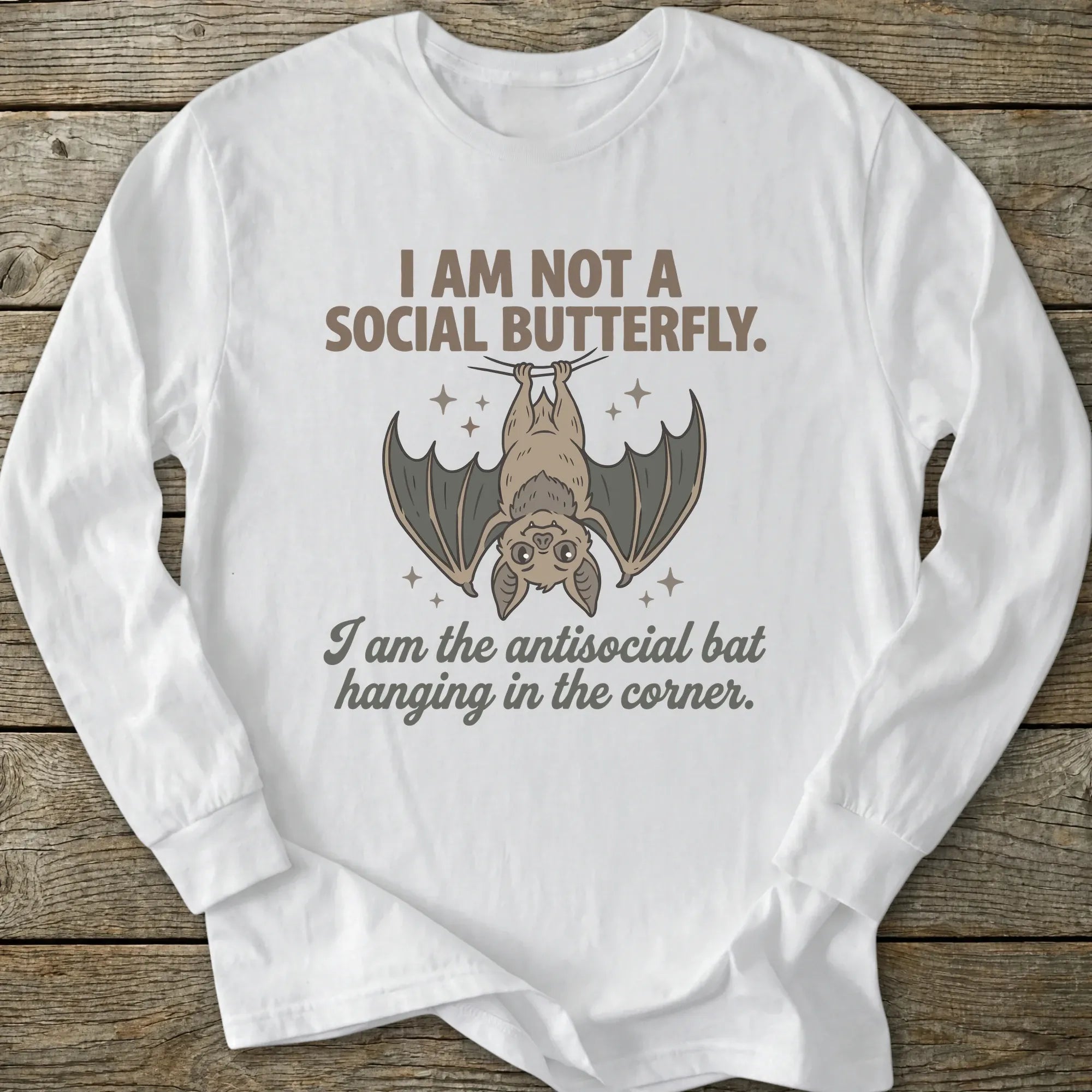 Printify Long-sleeve Antisocial Bat Long Sleeve T-Shirt