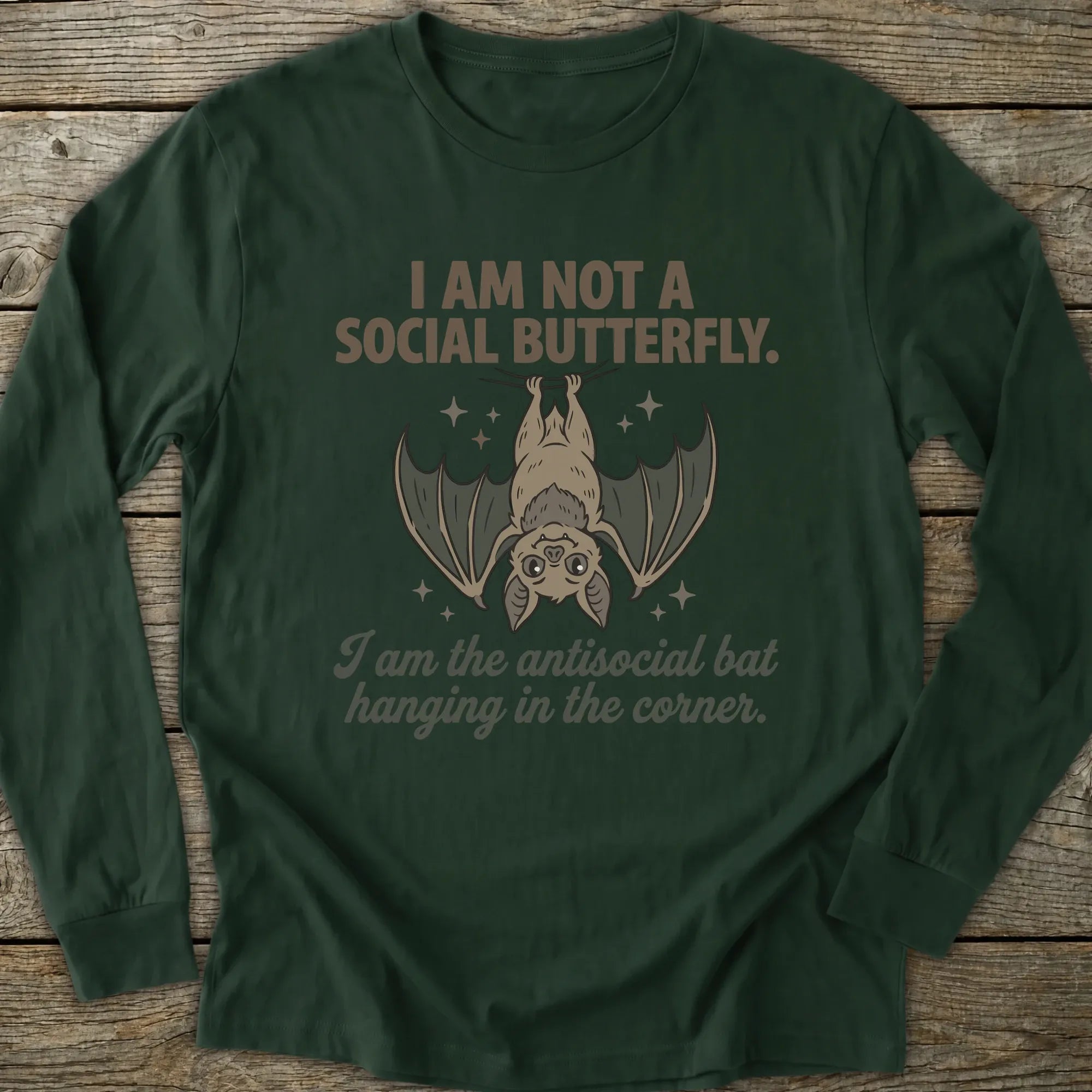 Printify Long-sleeve Antisocial Bat Long Sleeve T-Shirt