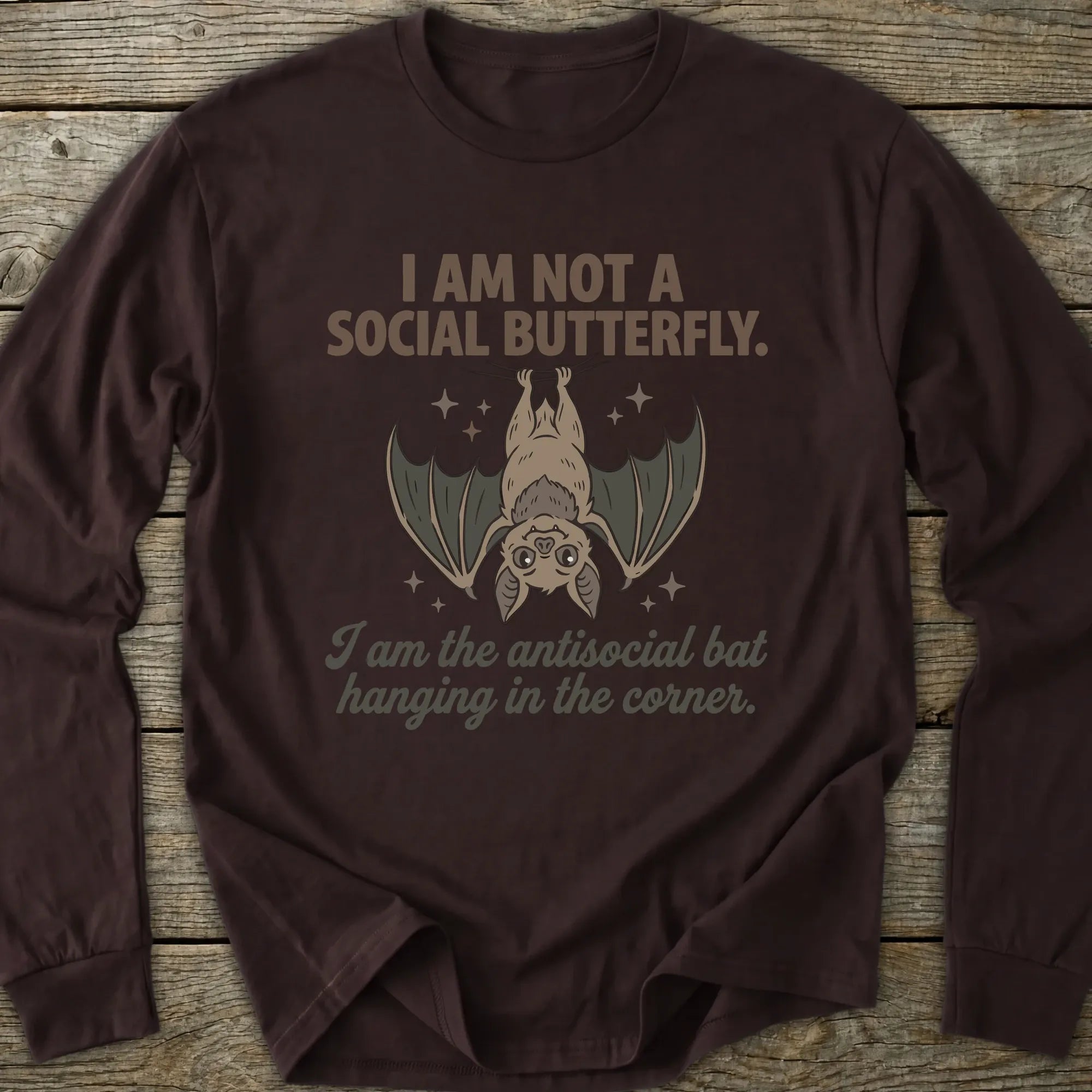 Printify Long-sleeve Antisocial Bat Long Sleeve T-Shirt