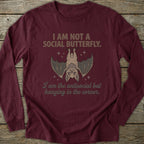 Printify Long-sleeve Antisocial Bat Long Sleeve T-Shirt