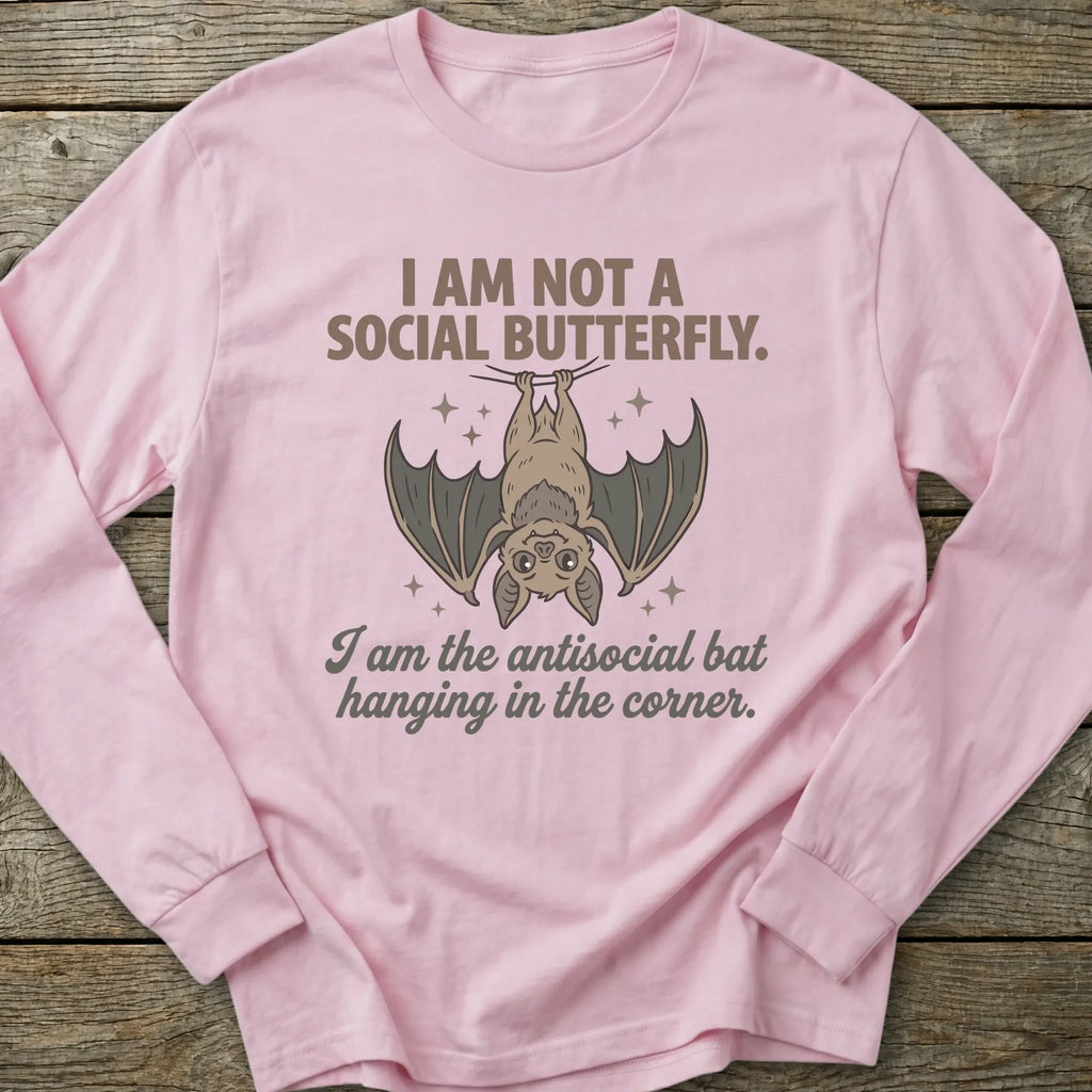Printify Long-sleeve Antisocial Bat Long Sleeve T-Shirt