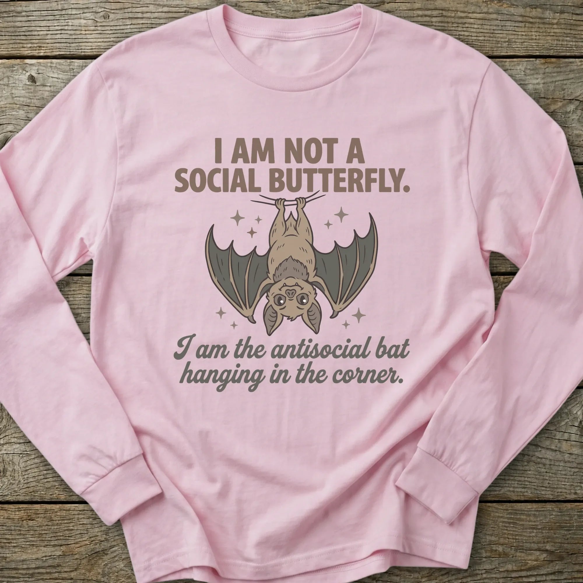 Printify Long-sleeve Antisocial Bat Long Sleeve T-Shirt
