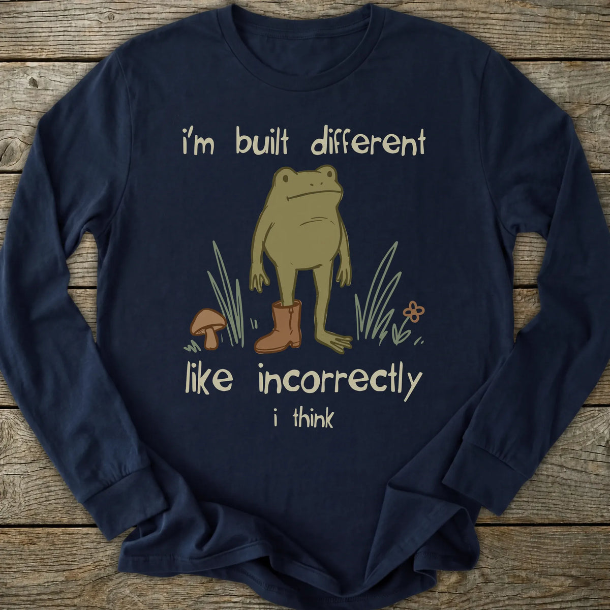 Printify Long-sleeve Built Different Frog Long Sleeve