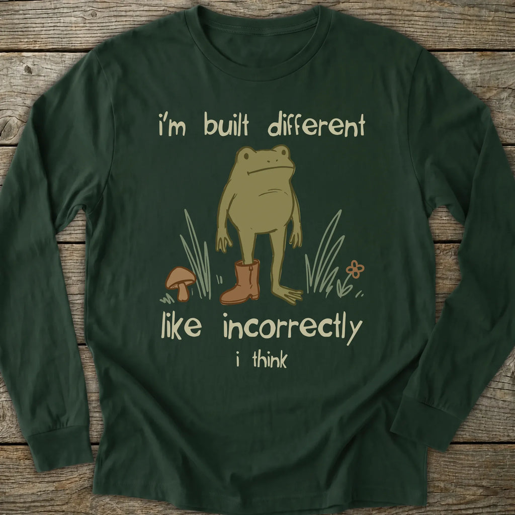Printify Long-sleeve Built Different Frog Long Sleeve