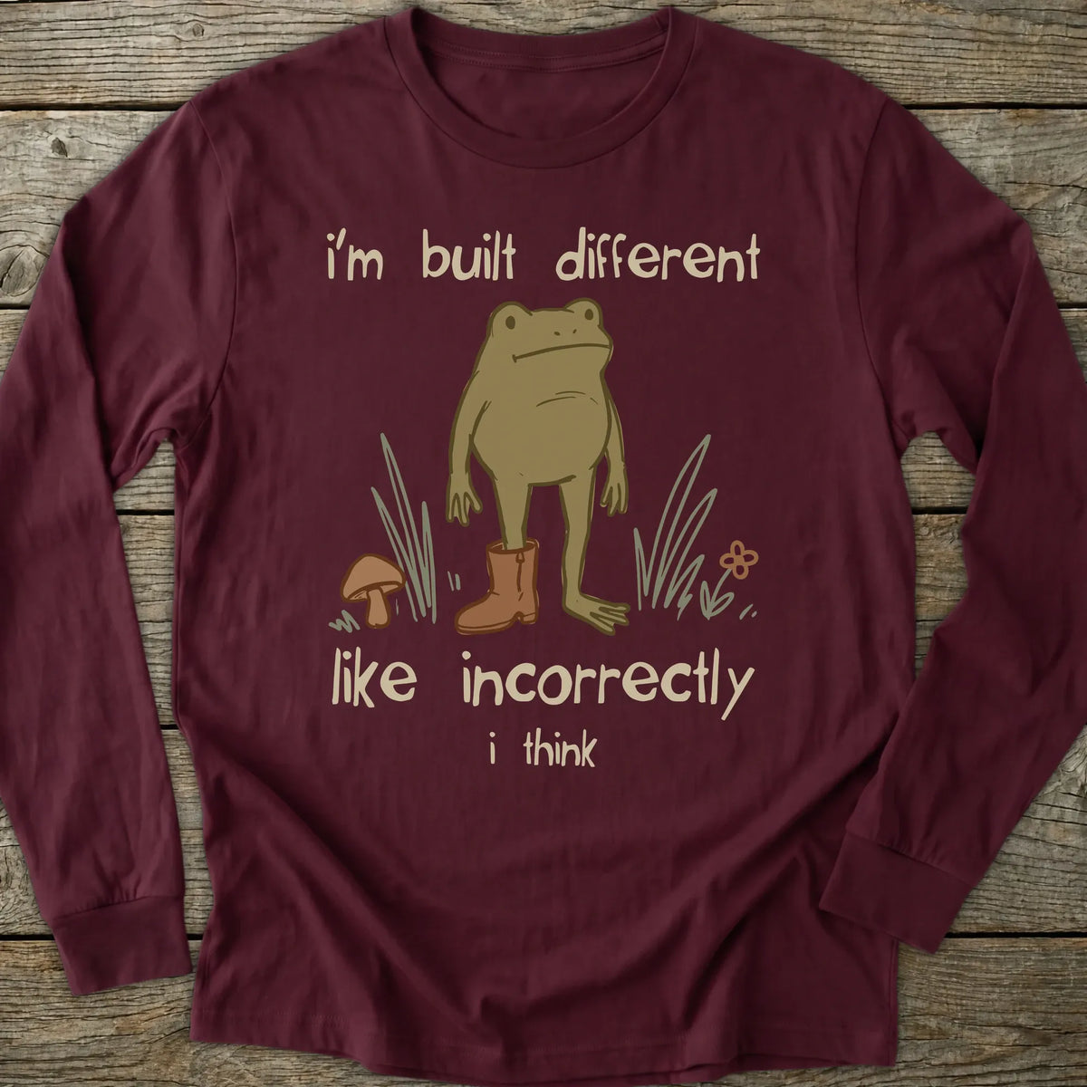 Printify Long-sleeve Built Different Frog Long Sleeve