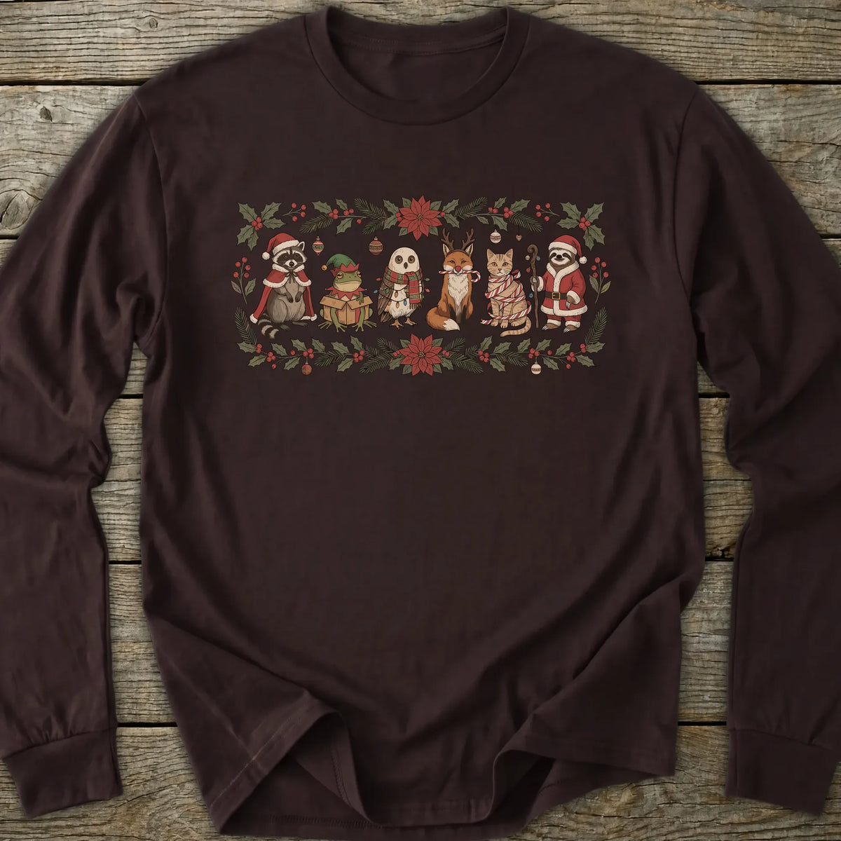 Printify Long-sleeve Christmas Friends Long Sleeve T-Shirt