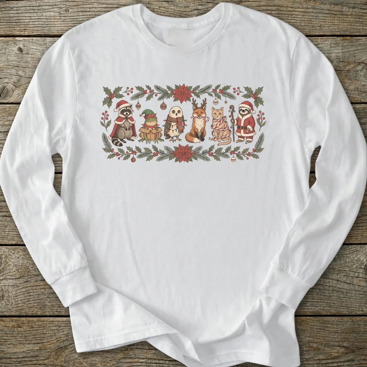 Printify Long-sleeve Christmas Friends Long Sleeve T-Shirt