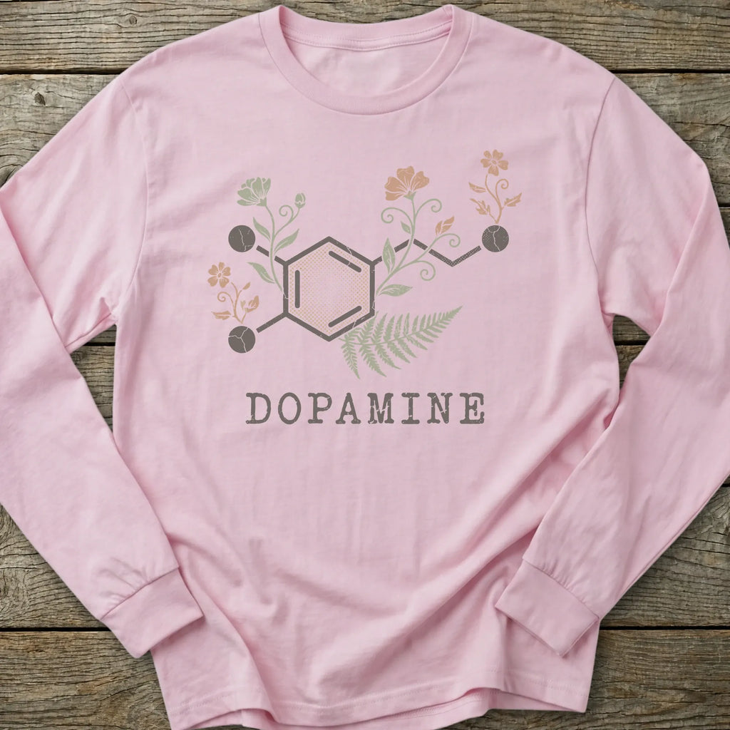 Printify Long-sleeve Dopamine Molecule Long Sleeve T-Shirt