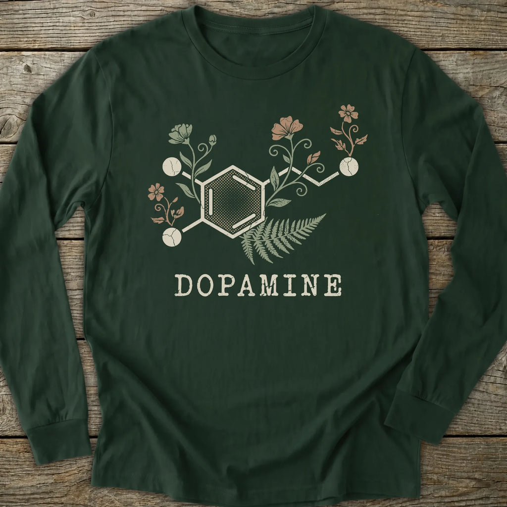 Printify Long-sleeve Dopamine Molecule Long Sleeve T-Shirt