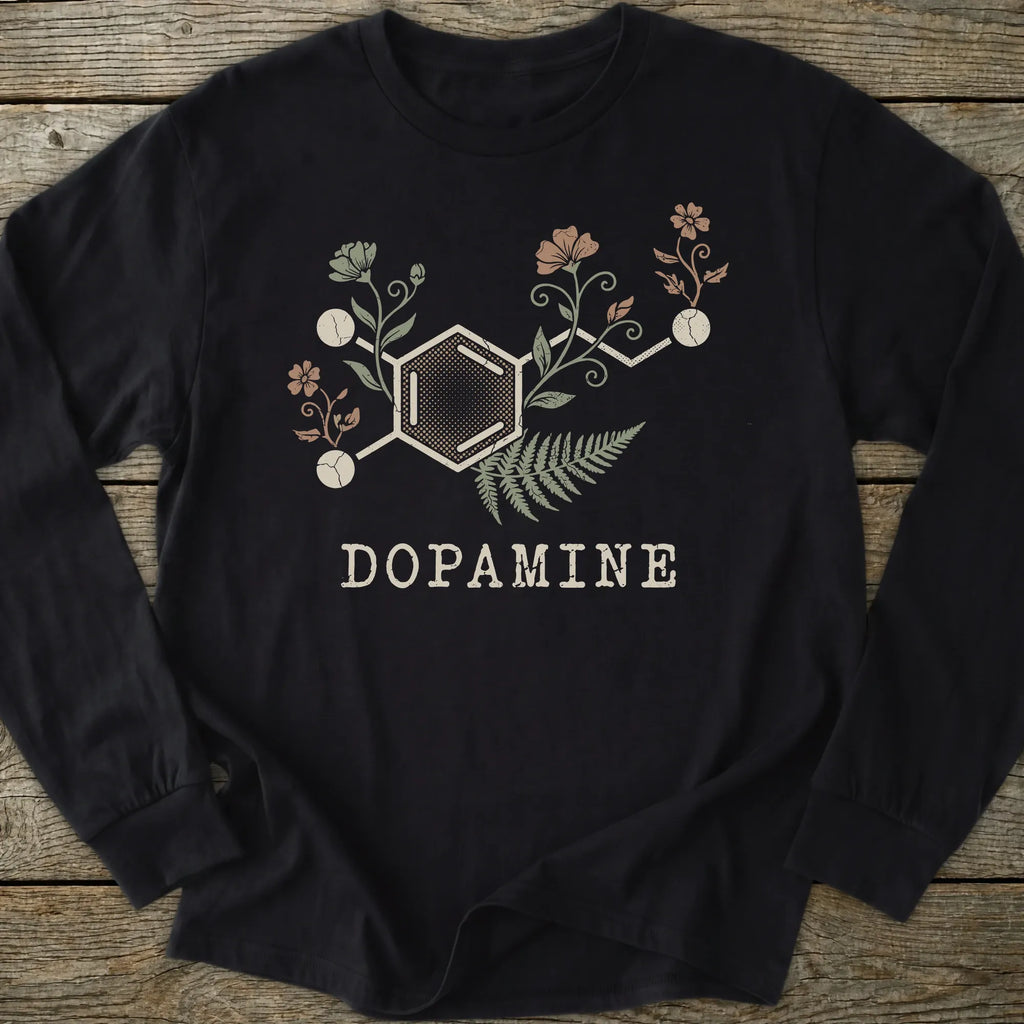 Printify Long-sleeve Dopamine Molecule Long Sleeve T-Shirt