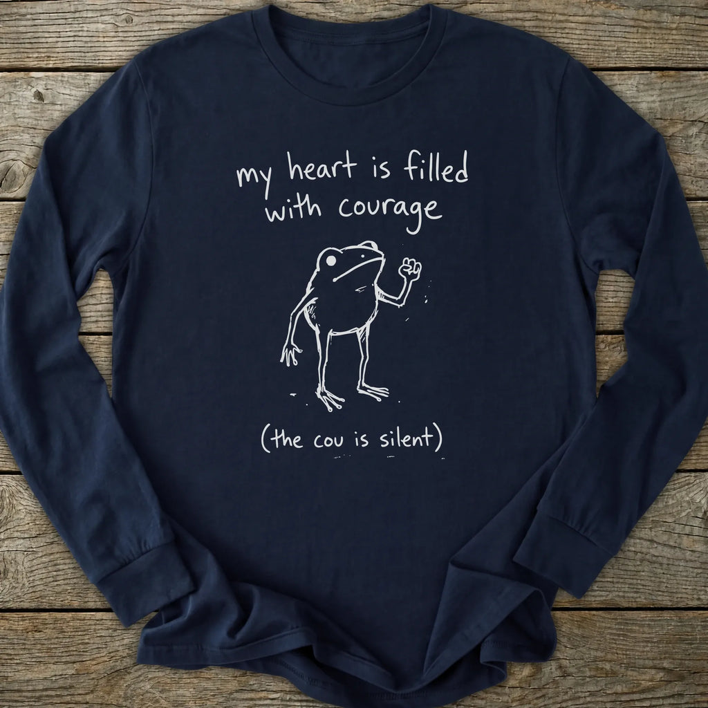 Printify Long-sleeve Frog Courage Long Sleeve T-Shirt