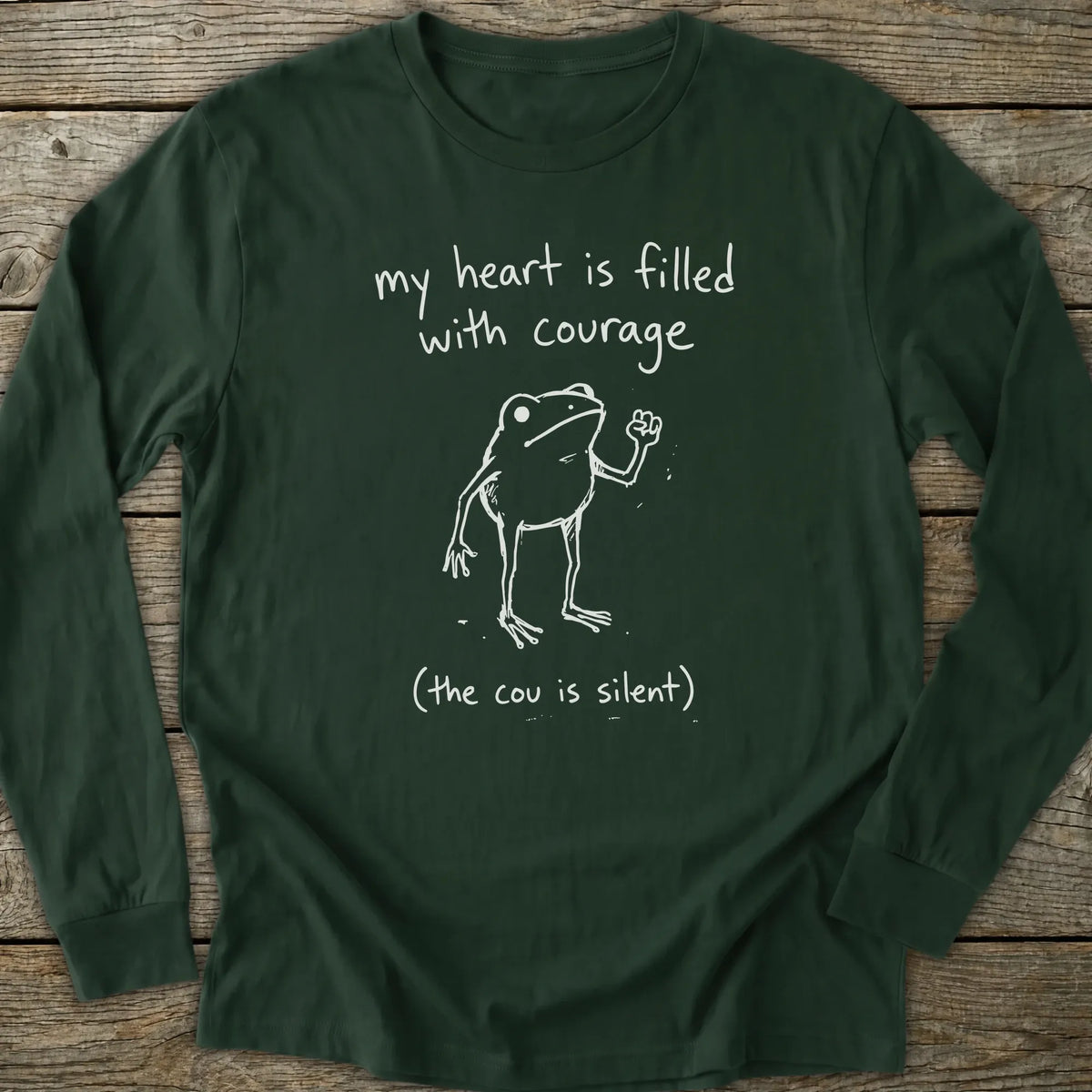 Printify Long-sleeve Frog Courage Long Sleeve T-Shirt