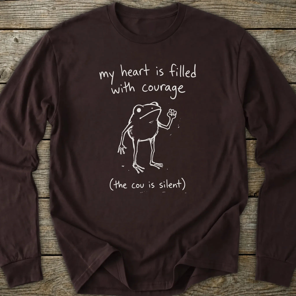 Printify Long-sleeve Frog Courage Long Sleeve T-Shirt