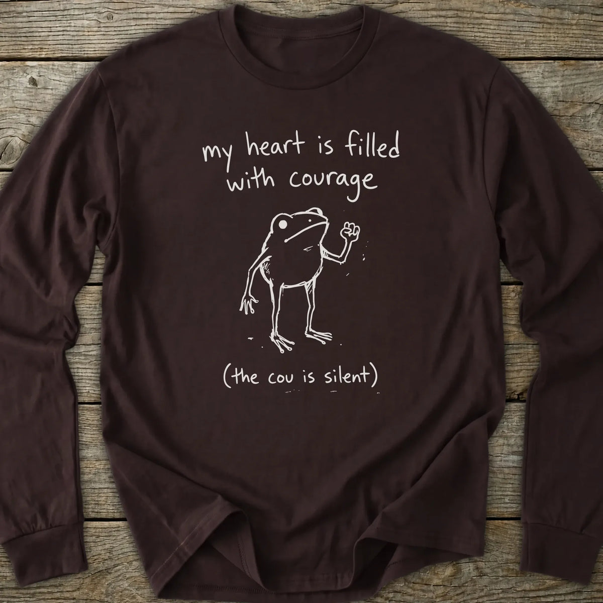 Printify Long-sleeve Frog Courage Long Sleeve T-Shirt