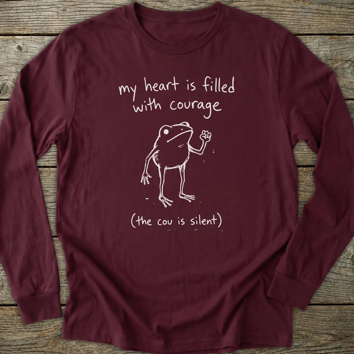 Printify Long-sleeve Frog Courage Long Sleeve T-Shirt
