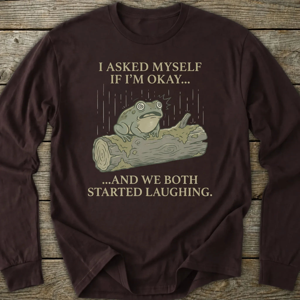 Printify Long-sleeve Frog In Rain Long Sleeve T-Shirt