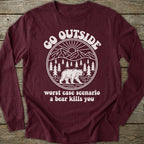 Printify Long-sleeve Go Outside Bear Long Sleeve T-Shirt