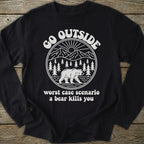 Printify Long-sleeve Go Outside Bear Long Sleeve T-Shirt