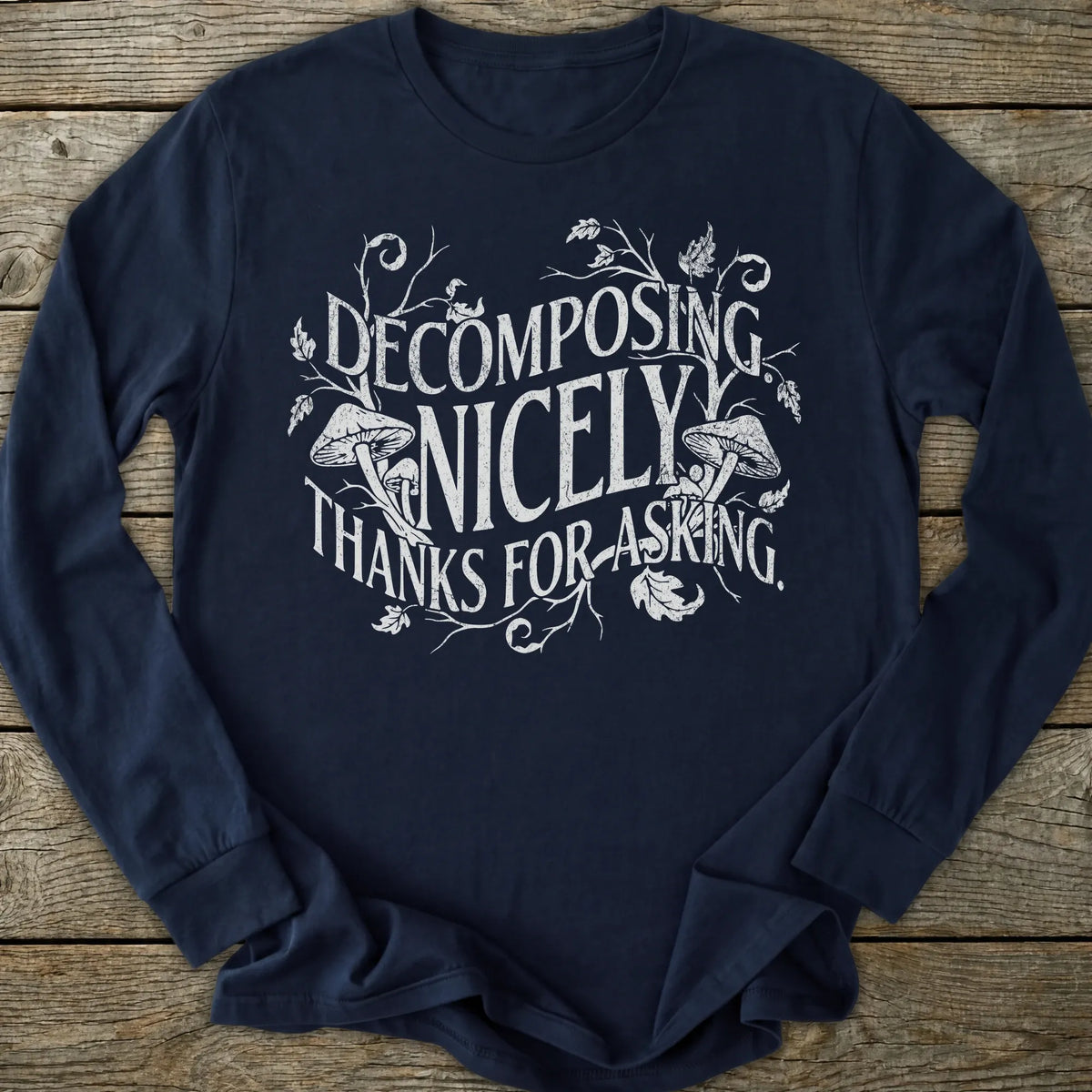 Printify Long-sleeve Goth Decomposing Long Sleeve T-Shirt