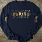 Printify Long-sleeve Halloween Animal Friends Long Sleeve T-Shirt