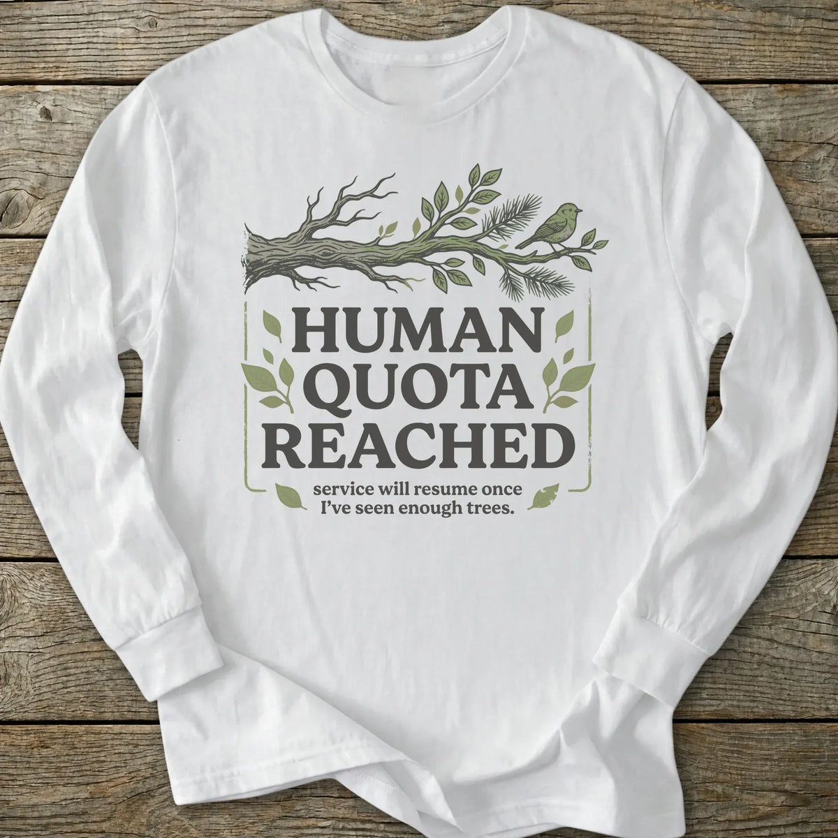 Printify Long-sleeve Human Quota Bird Long Sleeve T-Shirt