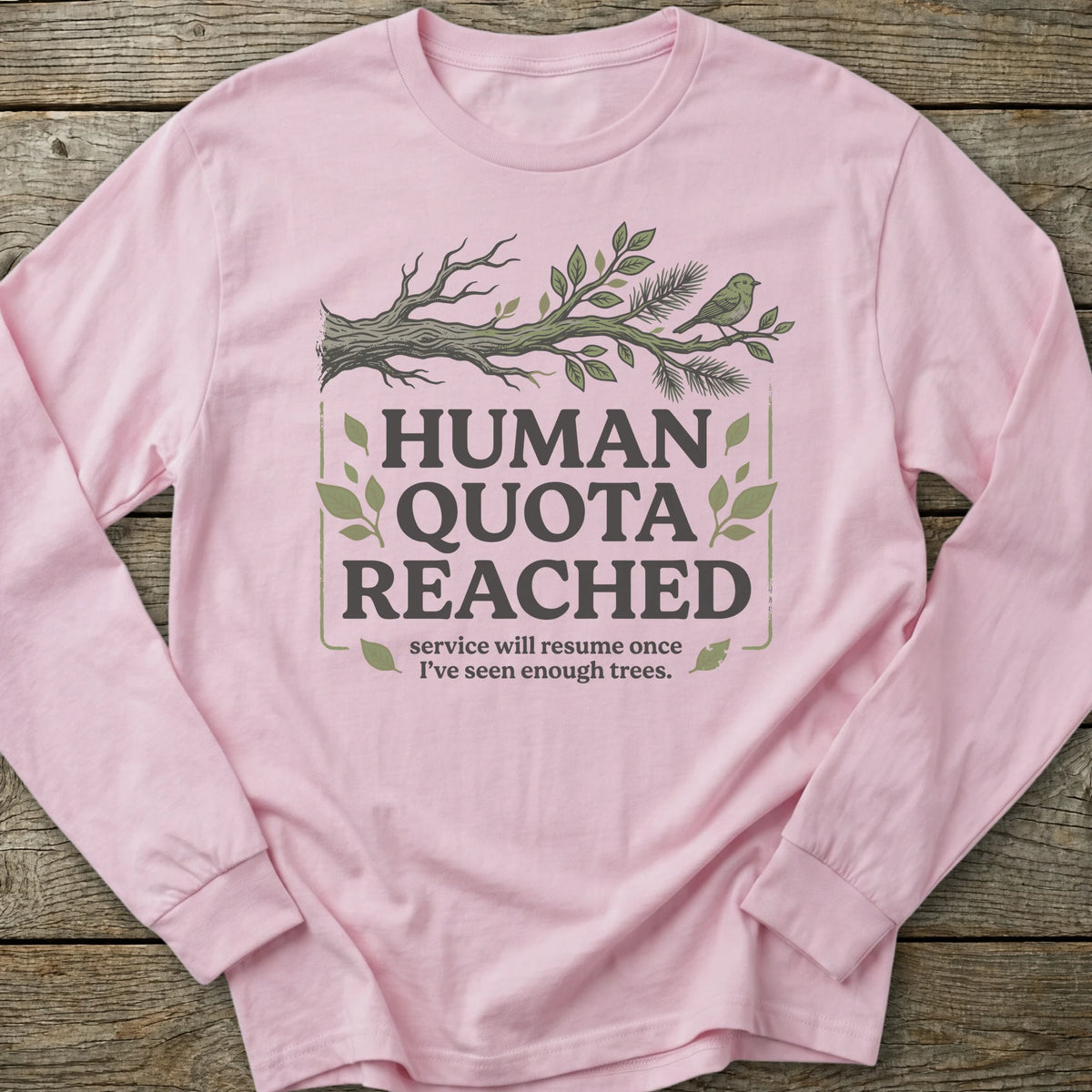 Printify Long-sleeve Human Quota Bird Long Sleeve T-Shirt