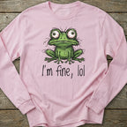 Printify Long-sleeve I'm Fine lol Frog Long Sleeve T-Shirt