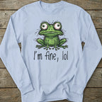 Printify Long-sleeve I'm Fine lol Frog Long Sleeve T-Shirt