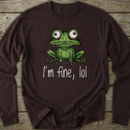Printify Long-sleeve I'm Fine lol Frog Long Sleeve T-Shirt