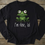 Printify Long-sleeve I'm Fine lol Frog Long Sleeve T-Shirt