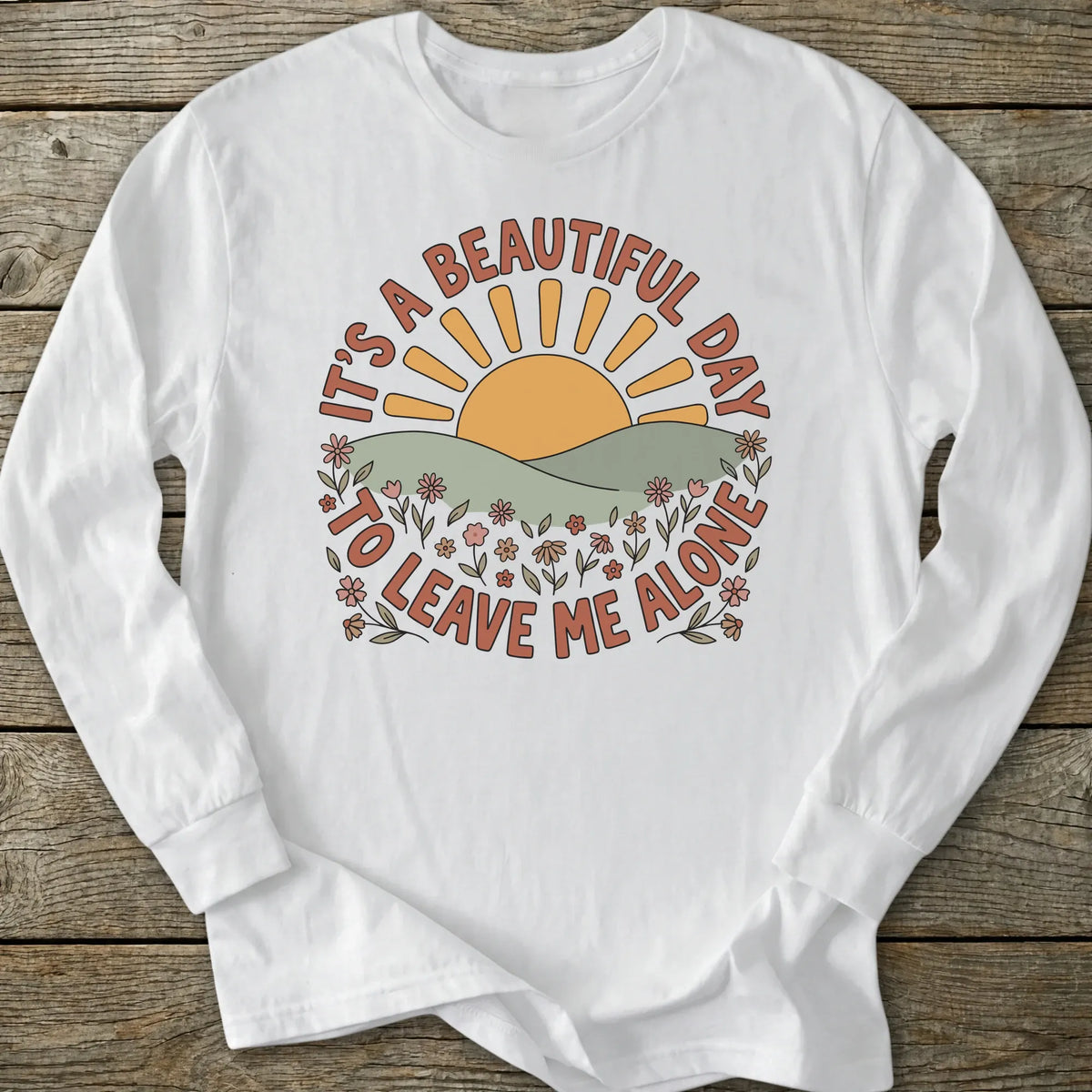 Printify Long-sleeve Leave Me Alone Long Sleeve T-Shirt