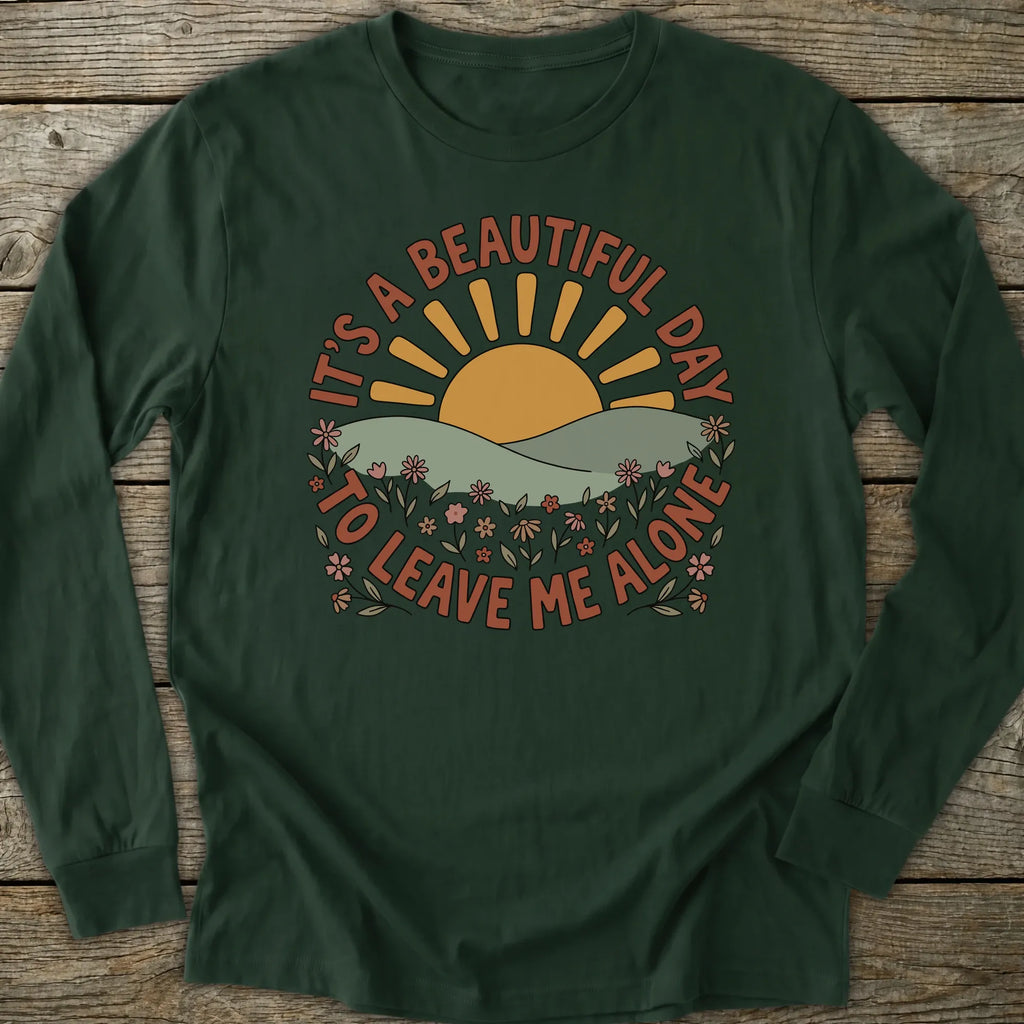 Printify Long-sleeve Leave Me Alone Long Sleeve T-Shirt