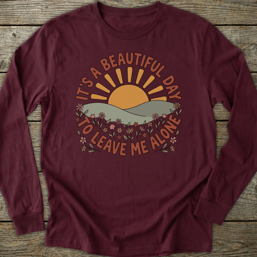 Printify Long-sleeve Leave Me Alone Long Sleeve T-Shirt