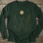 Printify Long-sleeve Moon Gazing Deer Long Sleeve T-Shirt