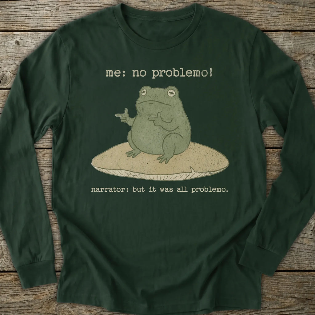 Printify Long-sleeve No Problemo Frog Long Sleeve