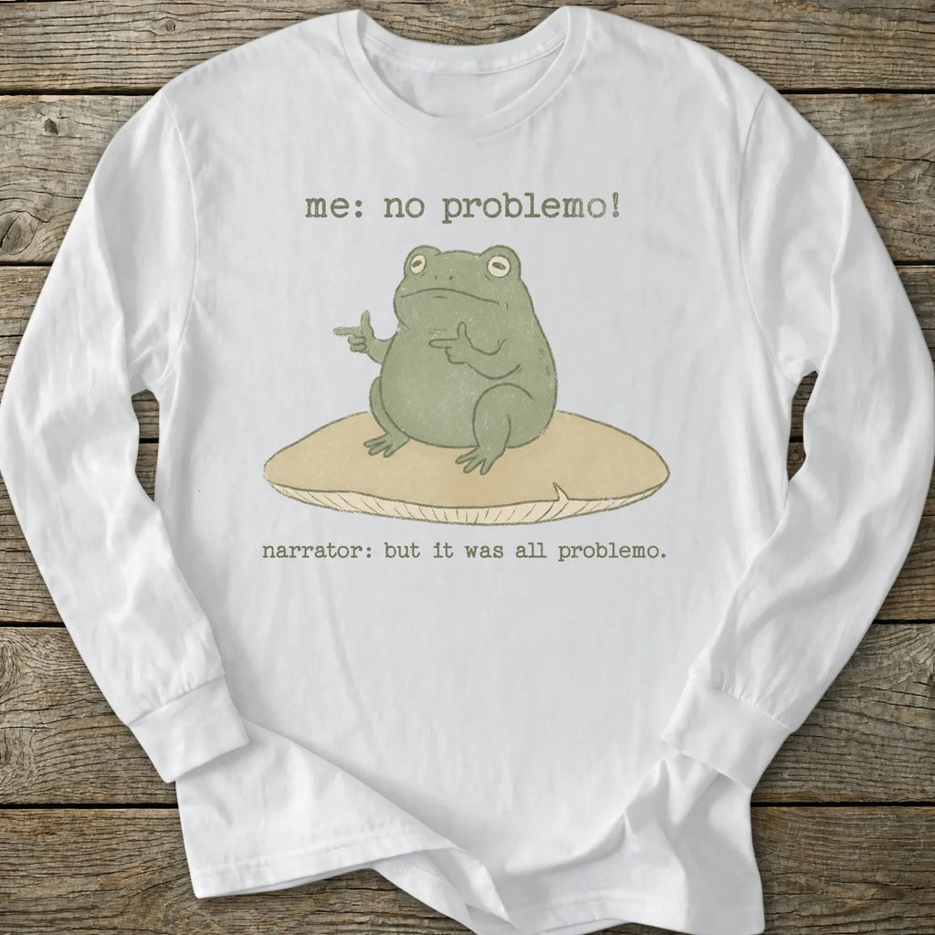 Printify Long-sleeve No Problemo Frog Long Sleeve