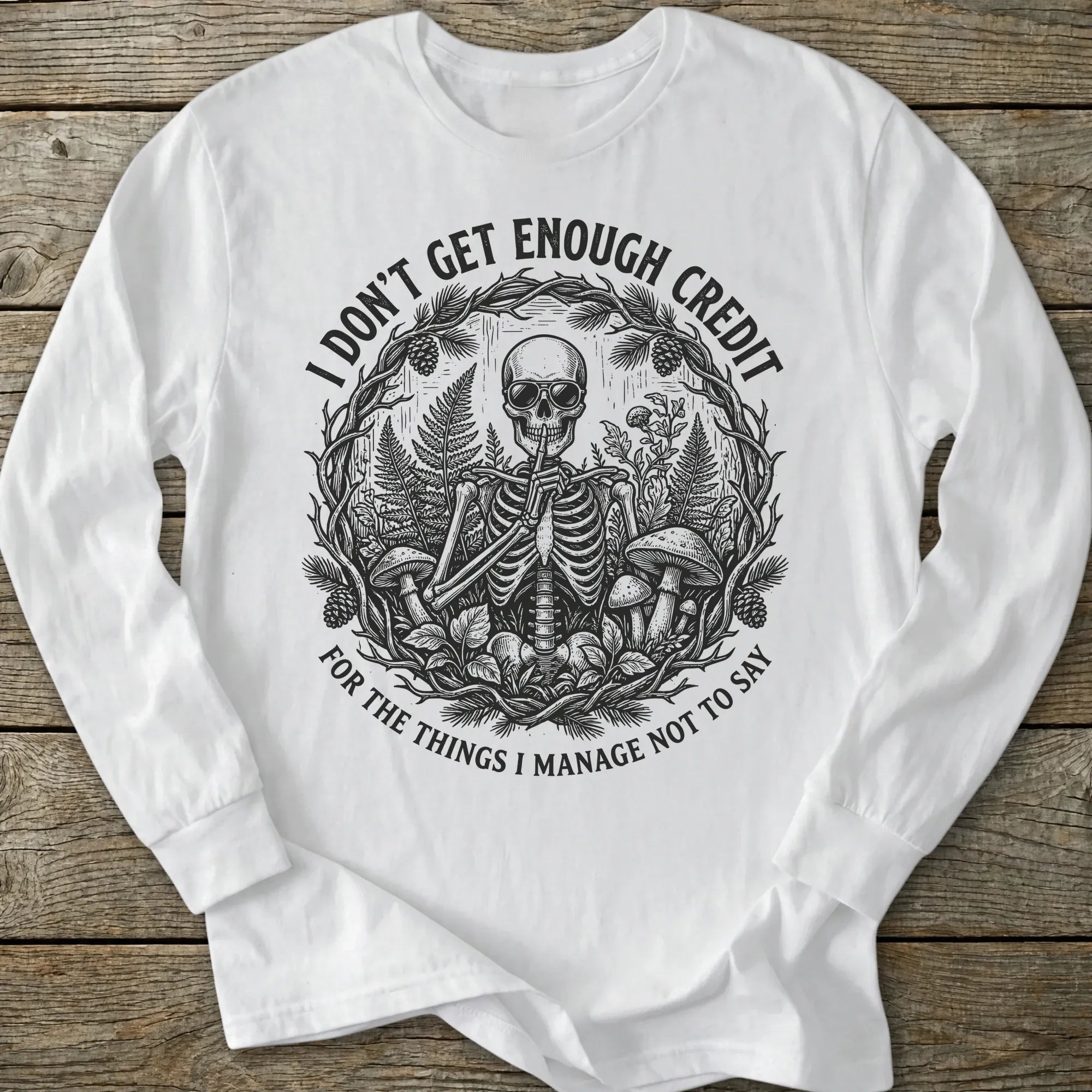 Printify Long-sleeve Not Enough Credit Long Sleeve T-Shirt