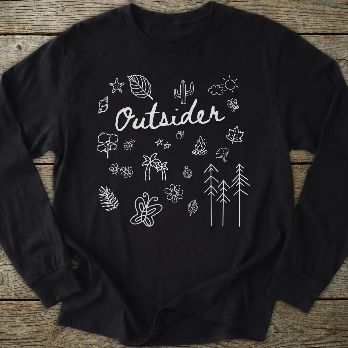 Printify Long-sleeve Outsider Doodle Long Sleeve T-Shirt