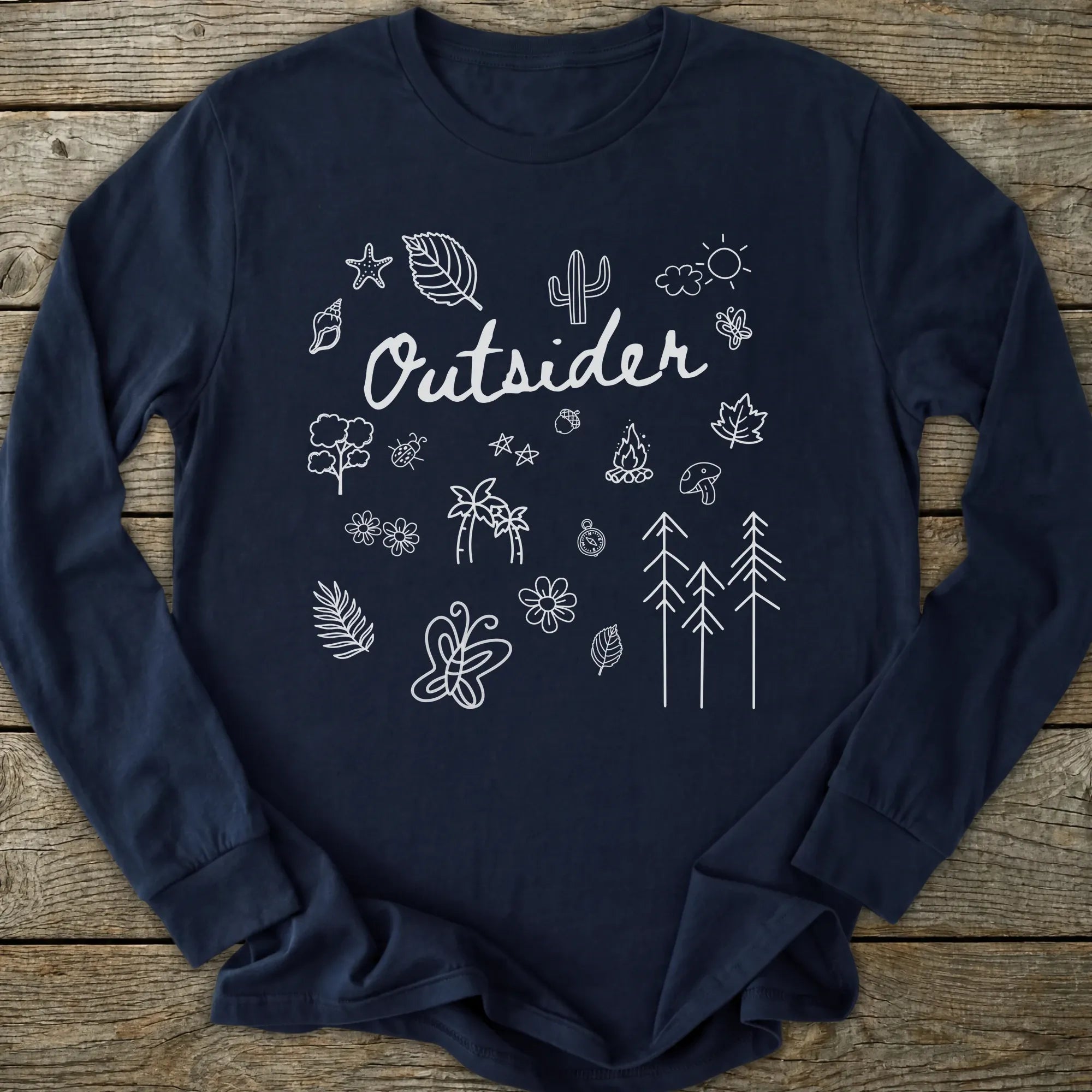 Printify Long-sleeve Outsider Doodle Long Sleeve T-Shirt
