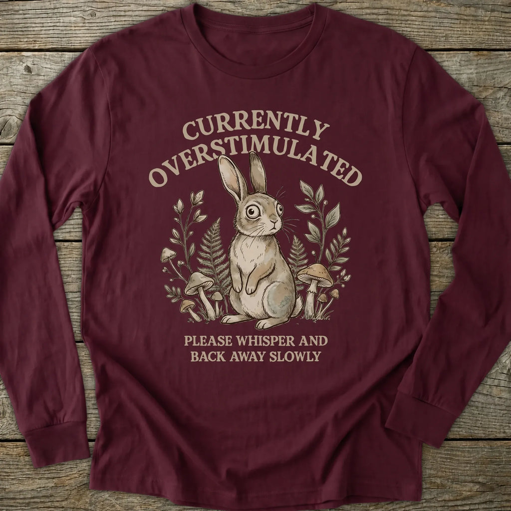 Printify Long-sleeve Overstimulated Rabbit Long Sleeve T-Shirt