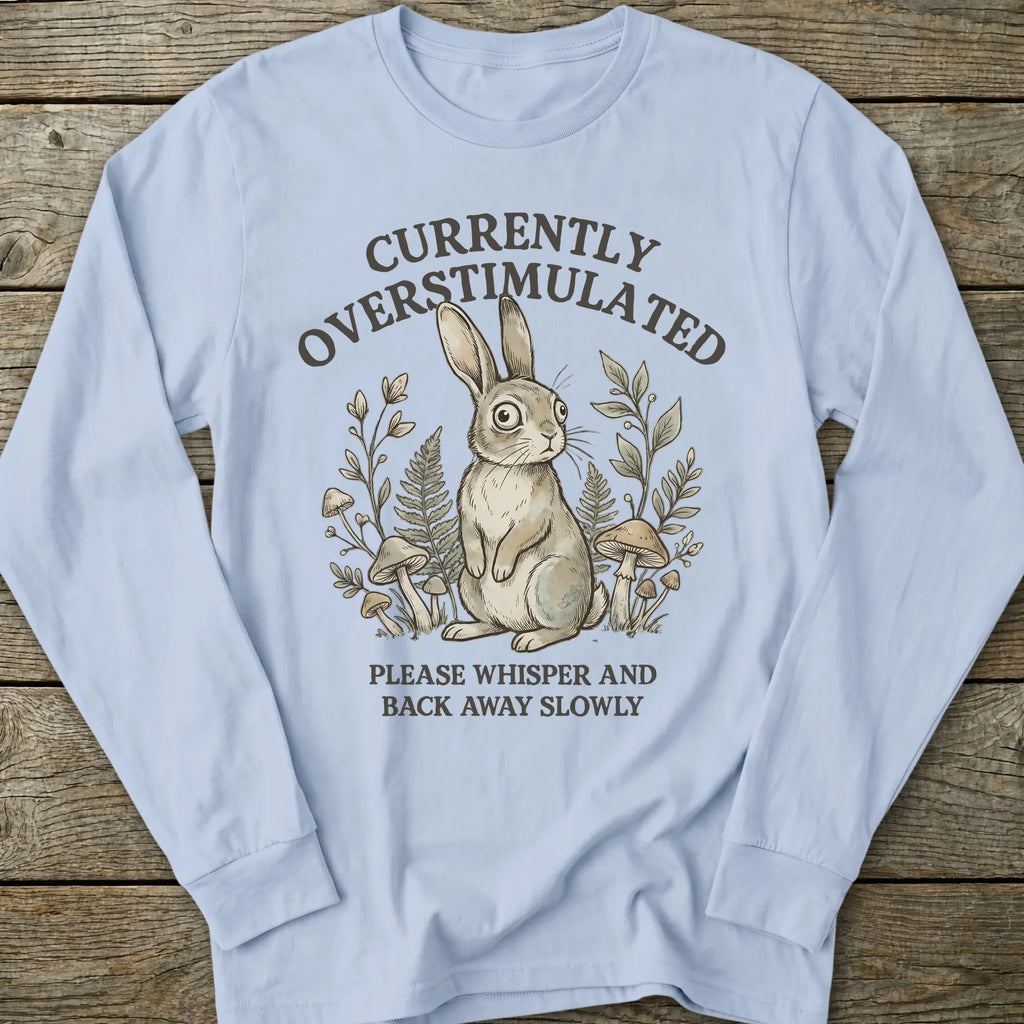 Printify Long-sleeve Overstimulated Rabbit Long Sleeve T-Shirt