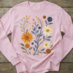 Printify Long-sleeve Paper Cut Floral Long Sleeve T-Shirt