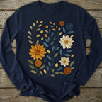 Printify Long-sleeve Paper Cut Floral Long Sleeve T-Shirt