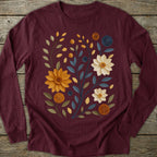 Printify Long-sleeve Paper Cut Floral Long Sleeve T-Shirt