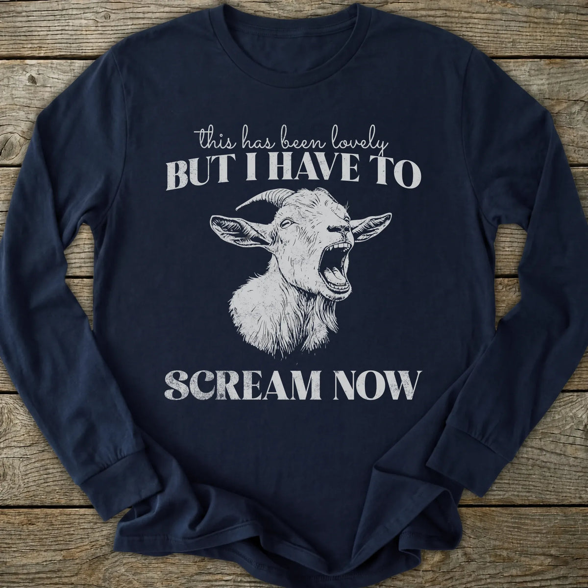 Printify Long-sleeve Screaming Goat Long Sleeve T-Shirt